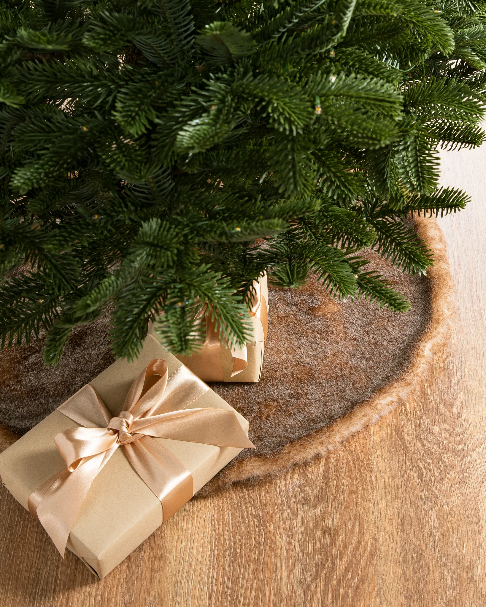 Gonna per Albero in Pelliccia Finta Grigia