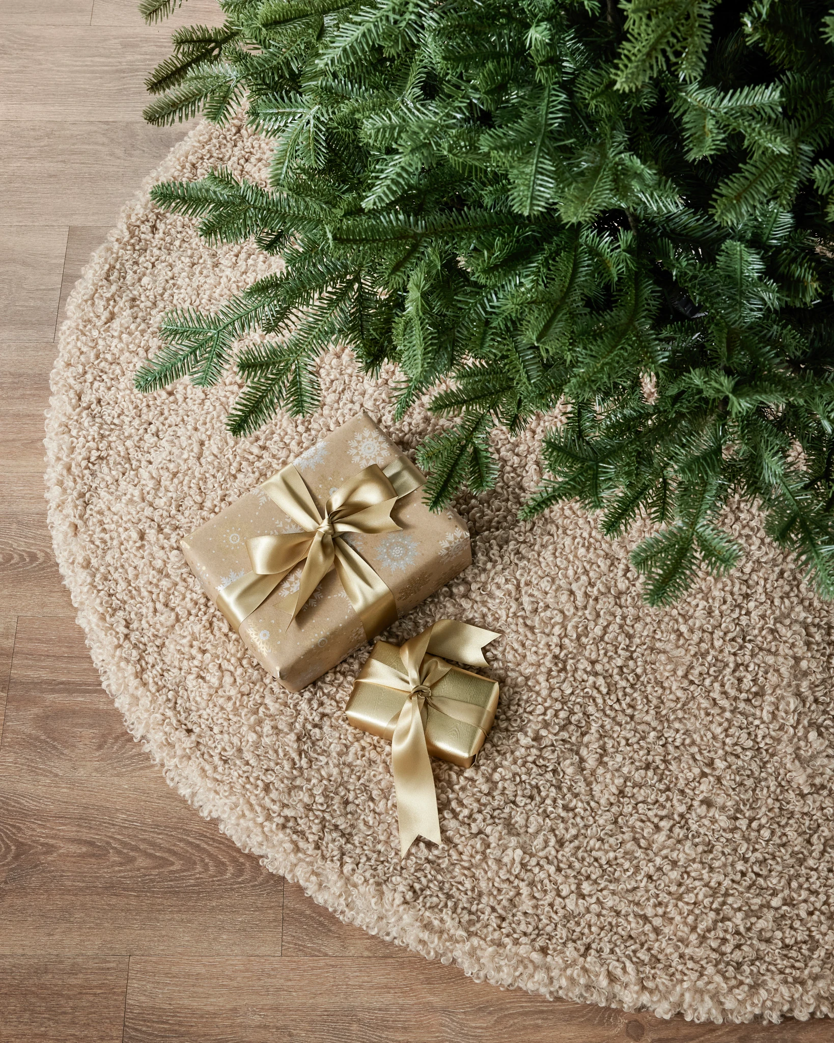 Tappeto Albero Bouclé Tan