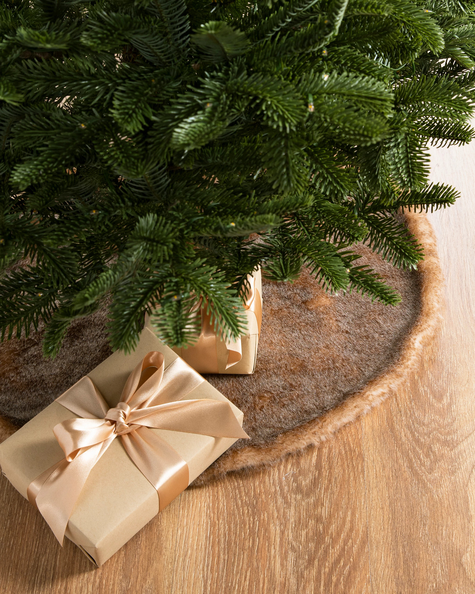 Gonna per Albero in Pelliccia Finta Grigia